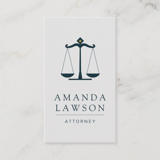 Procureur bij Wet Justice Scales Appointment Card Afsprakenkaartje (Voorkant)