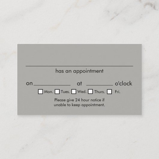 Procureur bij Wet Modern Gray Benoeming Visitekaartje (Achterkant)