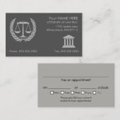 Procureur bij Wet Modern Gray Benoeming Visitekaartje (Voorkant / Achterkant)