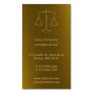 Procureur bij wet   Perfect Golden Scales of Justi Visitekaartje Magneet