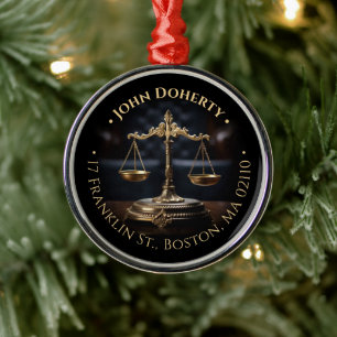 procureur bij wet   Schalen van het recht Metalen Ornament