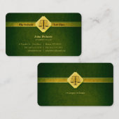 PROCUREUR DE DROIT | Élégant Carte de visite vert (Devant / Derrière)