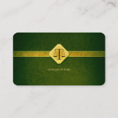 PROCUREUR DE DROIT | Élégant Carte de visite vert (Dos)