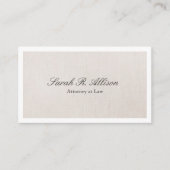 Procureur Faux Linen Elégant Carte de visite beige (Devant)