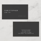 Procureur gris moderne Carte de visite de droit (Devant / Derrière)