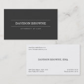 Procureur professionnel Carte de visite gris foncé (Devant / Derrière)