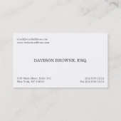 Procureur professionnel Carte de visite gris foncé (Dos)