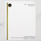 Procureur van de advocatuur Faux Gold Scale Briefhoofd (Voorkant / Achterkant)