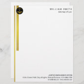 Procureur van de advocatuur Faux Gold Scale Briefhoofd (Voorkant / Achterkant)