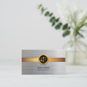 Procureur van de advocatuur Modern Gold & Silver Visitekaartje (Staand voorkant)