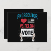 Procureur vs Felon Vote Briefkaart (Voorkant / Achterkant)