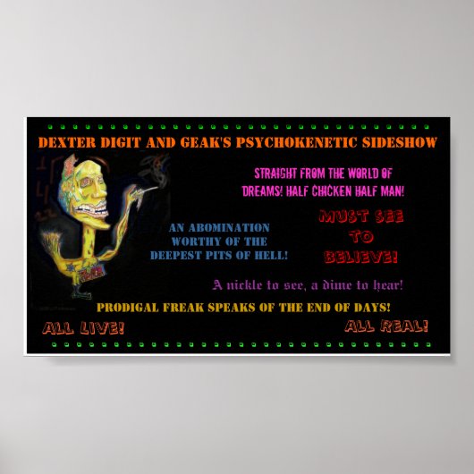 Prodigal Freak Sideshow Poster (Voorkant)