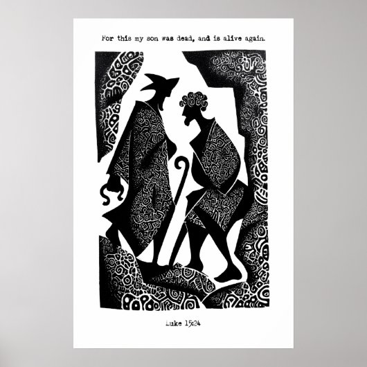 Prodigal Son Art Print Luke 15 24 Scripture Poster (Devant)