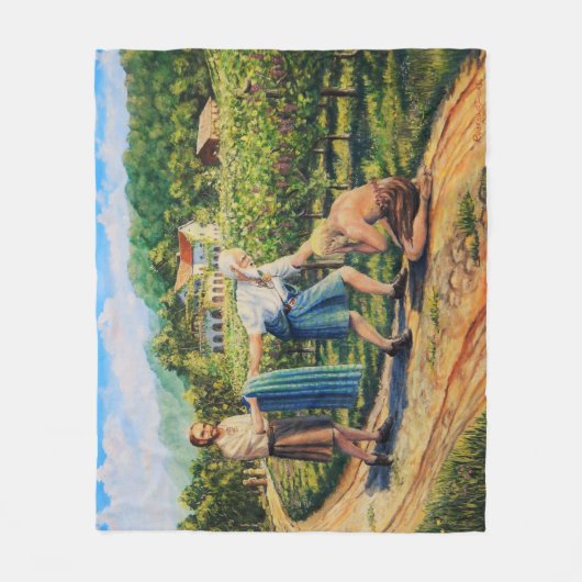 Prodigal Son, vergiffenis, wijngaard, landschap Fleece Deken (Voorkant)