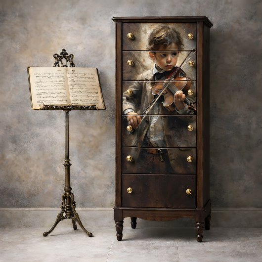 Prodigy's Melody  Violist Decoupage Tissuepapier