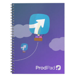 ProdPad-notebook omhoog, omhoog en weg Notitieboek