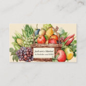 Produceren Markt Fruit en Groenten Mand Visitekaartje (Voorkant)