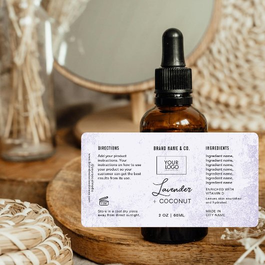  Product Customizable Lavender Rustic Label