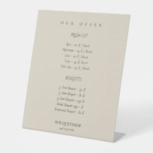 Product- en prijslijst voetafdruk reclamebord met voetstuk