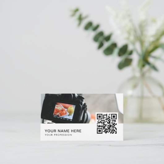 product fotograaf QR Code Visitekaartje (Staand voorkant)