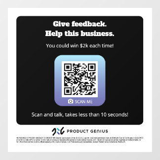 Product Genius venster plakken vierkant - 101524 v Raamsticker