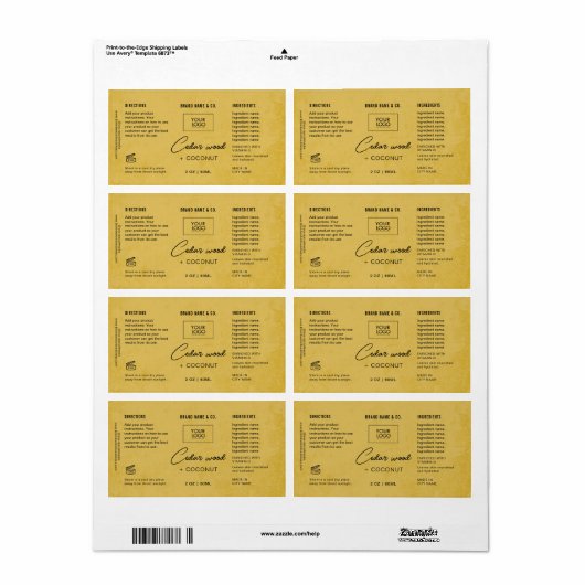 Product Golden Rustic Label (Full Sheet)