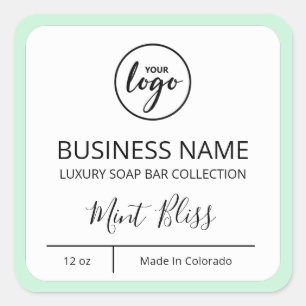 Product Labels voor zakelijke Logo Mint Border Soa
