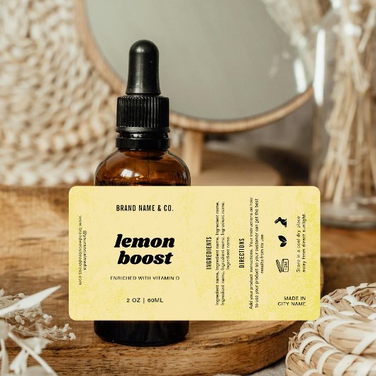 Product Lemon Yellow Rustic Label