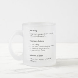 Product Manager Gebruikersverhaal Agile Scrum Matglas Koffiemok