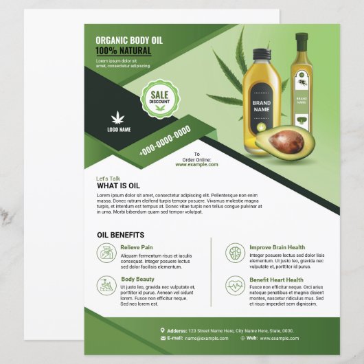 Product Promotion Flyer Template  (Devant / Derrière)