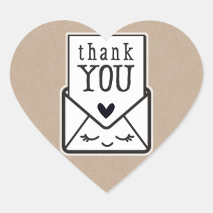 PRODUCT VERPAKKING kawaii envelop dank u kraft Hart Sticker