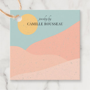 Product voor Boho Desert Sunrise Jewelry Designer Bedankjes Labels
