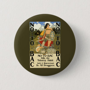 productetiket Art, No to Bac, stop met roken Ronde Button 5,7 Cm