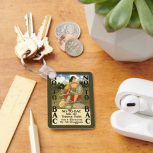 productetiket Art, No to Bac, stop met roken Sleutelhanger