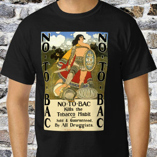  productetiket Art, No to Bac, stop met roken T-shirt