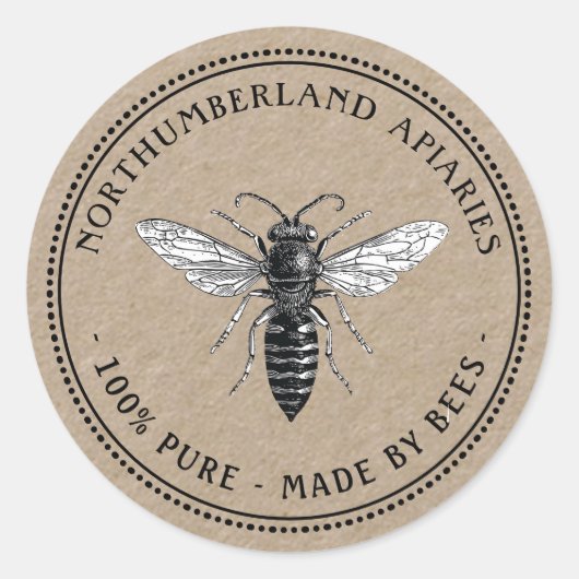  productetiket koningin bee Kraft Ronde Sticker (Voorkant)