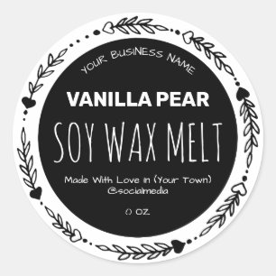 productetiketten met zwarte en witte breuk ronde sticker