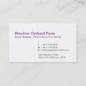 Producteur de prunes cartes de visite (Devant)