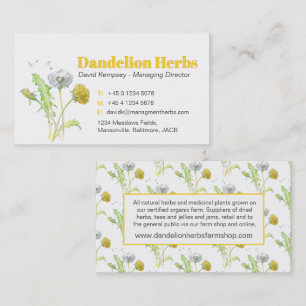 Producteur d'herbes de Dandelion cartes de visite