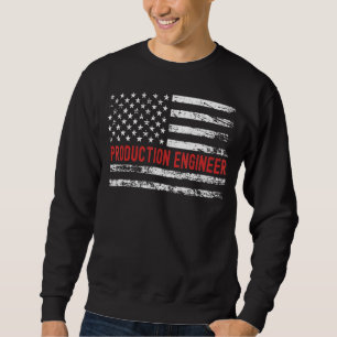 Productie-ingenieur USA-vlag Beroep Retro baan Trui