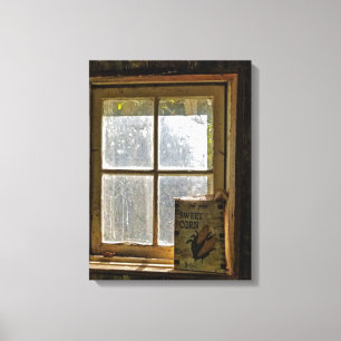 productiebord in marktvenster canvas afdruk