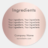 Productingrediënt vermelding roos gouden label (Voorkant)