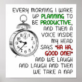 Productivité Nap Funny Poster (Devant)