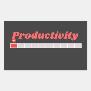 Productiviteit aan het laden Funny Werk Humor Ontw Rechthoekige Sticker