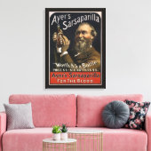 productlabel, Ayer's Sarsaparilla-Drink Canvas Afdruk (Insitu (Woonkamer))