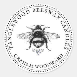 Productlabel bijen bijen bijenwas ronde sticker