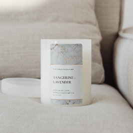 Productlabel Chic Sage Gold Grey Marble Candle Etiket