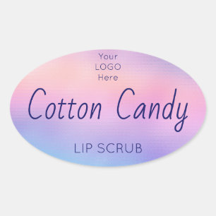 Productlabel holografische lip-scrub ovale sticker