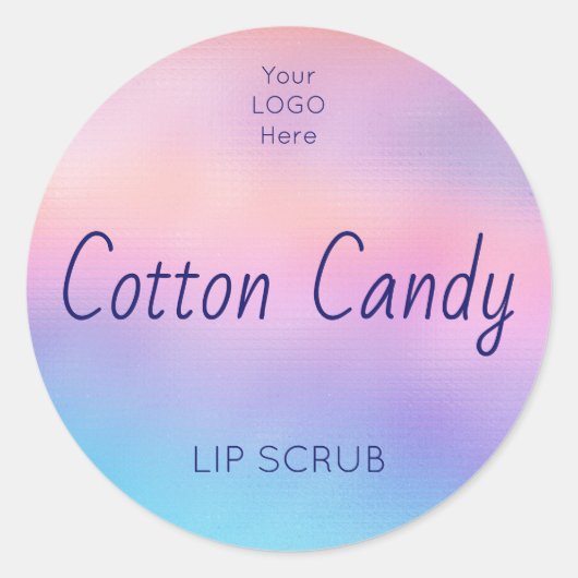 Productlabel holografische lip-scrub ronde sticker (Voorkant)