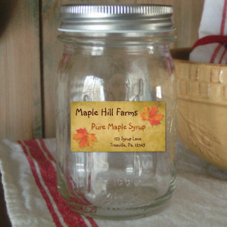Productlabel Maple Leaves Maple Syrup Etiket